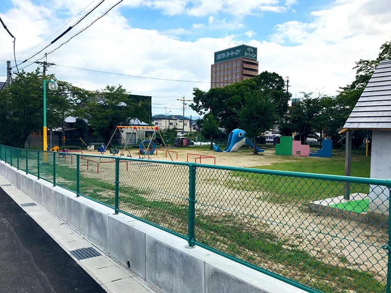 土岐市内 大坪公園 フェンス設置工事